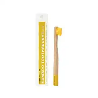 Escova dentes infantil bambu suave amarela