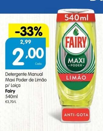Minipreço Detergente lavalouça fairy promoção