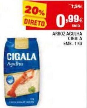 Continente Arroz Agulha Cigala 1Kg promoção