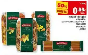 Continente Massa Tricolor Milaneza 500g promoção