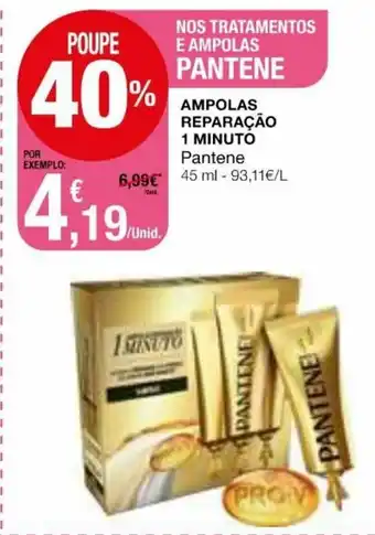 Intermarché Ampolas Reparação 1 Minuto Pantene 45ml promoção