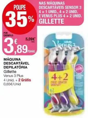 Intermarché Máquina Descartável Depilatória Gillette Venus 3 Plus promoção