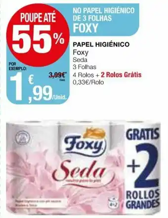 Papel Higiénico Foxy 3 Folhas 4 Rolos