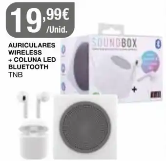 Auriculares Wireless + Coluna LED Bluetooth TNB
