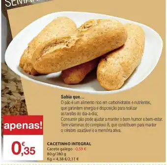 E.Leclerc Cacetinho Integral 80g/280g promoção