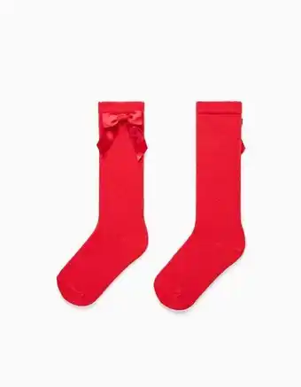 Zippy Meias altas com laço para menina, vermelho promoção