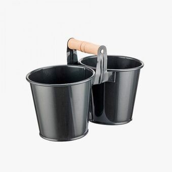 VIVA Vaso duplo garden preto d.12.5cm promoção