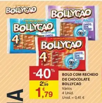 E.Leclerc Bolo com Recheio de Chocolate Bollycao promoção