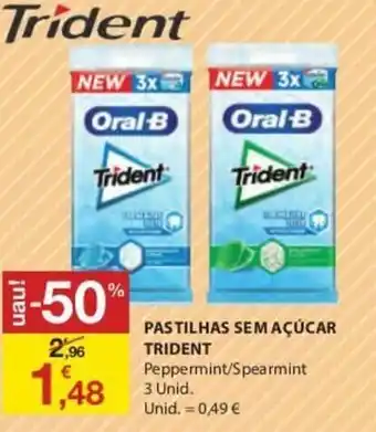 E.Leclerc Pastilhas sem Açúcar Trident 3 Unid promoção