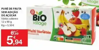 E.Leclerc Puré de Fruta Sem Adição de Açúcar 12x90g promoção