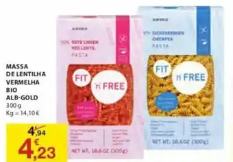 E.Leclerc Massa de Lentilha Vermelha Bio ALB-Gold 300g promoção