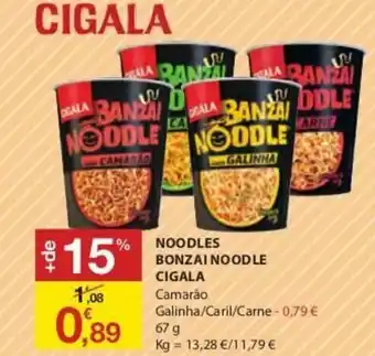 E.Leclerc Noodles Bonzai Noodles Cigala 67g promoção