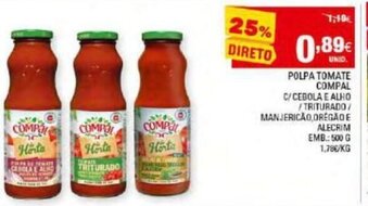 Continente Polpa Tomate Compal 500g promoção