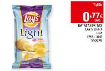 Continente Batatas Fritas Lay's Light Lisa 140g promoção