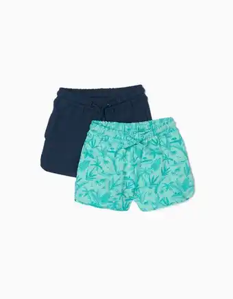 Zippy 2 calções para bebé menina 'palm tree', azul escuro/ verde água promoção