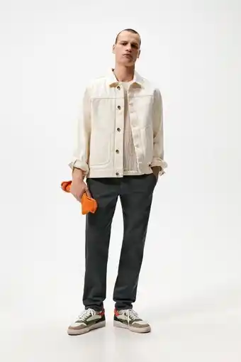 ZARA Calças chino estrutura promoção