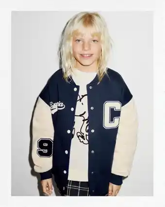 ZARA Bomber varsity com remendos promoção