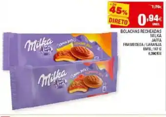 Continente Bolachas Recheadas Milka Jaffa 147g promoção
