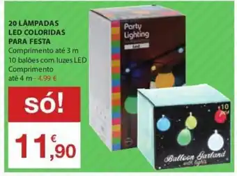 20 Lãmpadas Led Coloridas para Festa