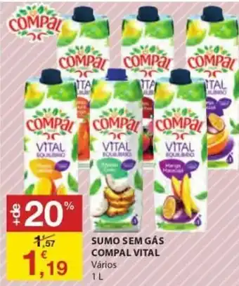 E.Leclerc Sumo sem Gás Compal Vital 1L promoção
