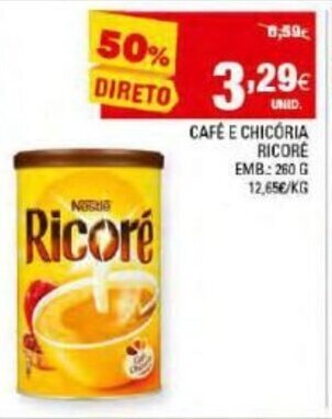 Continente Café e Chicória Ricoré 260g promoção