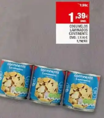 Continente Cogumelos Laminados Continente 3x80g promoção