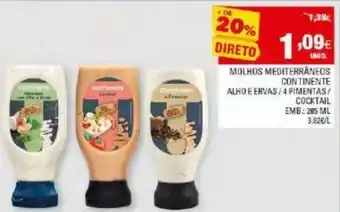 Continente Molhos Mediterrãnneos Continente 285ml promoção