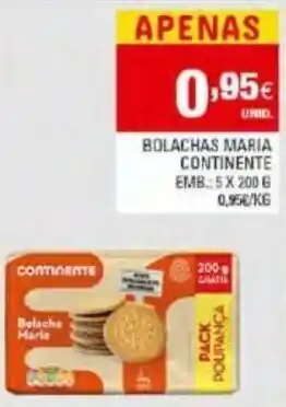 Continente Bolachas Maria Continente 5x200g promoção