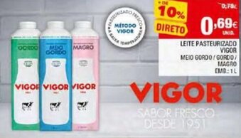 Continente Leite Pasteurizado Vigor 1L promoção