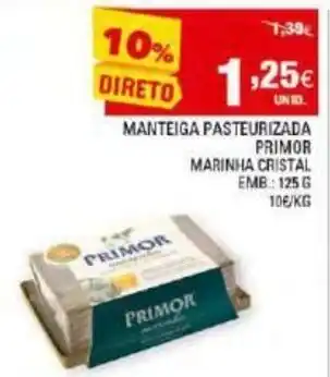 Continente Manteiga Pasteurizada Primor 125g promoção