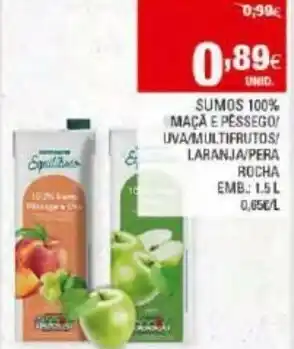 Continente Sumos 100% Maçã e Pêssego 1,5L promoção