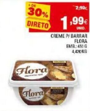 Continente Creme P/ Barrar Flora 450g promoção