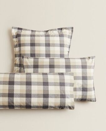 ZARA HOME Fronha de almofada flanela quadrados promoção