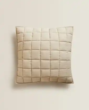 ZARA HOME Capa de almofada microfibra bege promoção