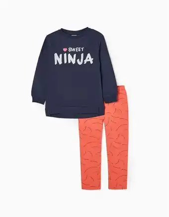 Zippy Sweat + leggings para menina 'ninja', azul escuro/coral promoção