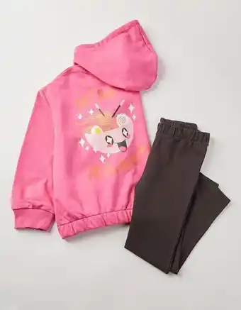 Casaco + leggings para menina, rosa/cinza escuro