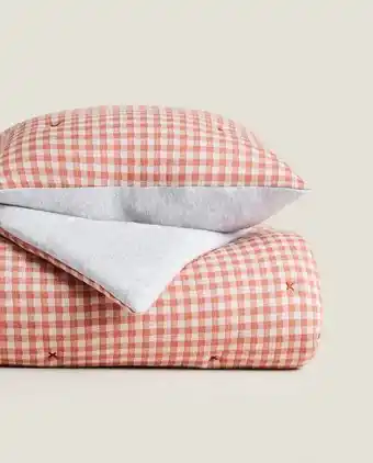 ZARA HOME Edredão estampado quadrados promoção