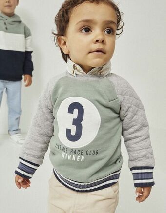 Zippy Sweat de algodão para bebé menino 'winner', cinza/verde promoção