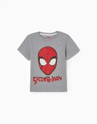 T-shirt em algodão para menino 'spiderman', cinza