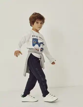 Zippy T-shirt de manga comprida em algodão para menino 'epic gaming', branco promoção