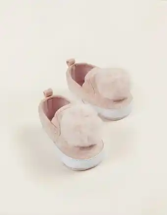 Zippy Sapatilhas slip-on com pompom para recém-nascida, rosa promoção