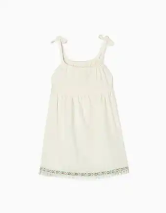 Top de alças com bordados e pompons para menina, branco