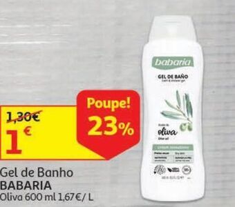 Gel de banho babaria:oliva 600ml