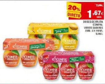 Continente Doses de Fruta Compal 3x110ml promoção