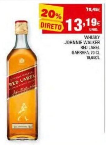 Continente Whisky Johnnie Walker 70cl promoção