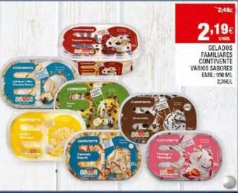 Continente Gelados Familiares Continente 950ml promoção