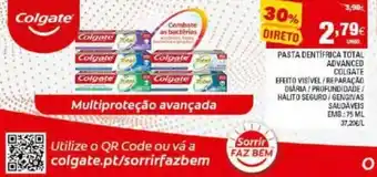 Continente Pasta Dentrífica Total Advanced Colgate 75ml promoção