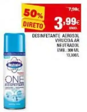 Continente Desinfetanta Aerosol Virucida ar Neutradol 300ml promoção