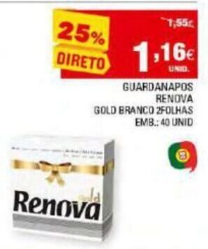 Continente Guardanapos Renova 40 Unid promoção