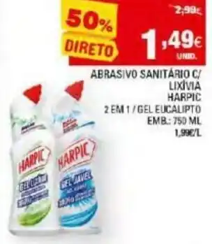 Continente Abrasivo Sanitário C/Lixivia Harpic 750ml promoção